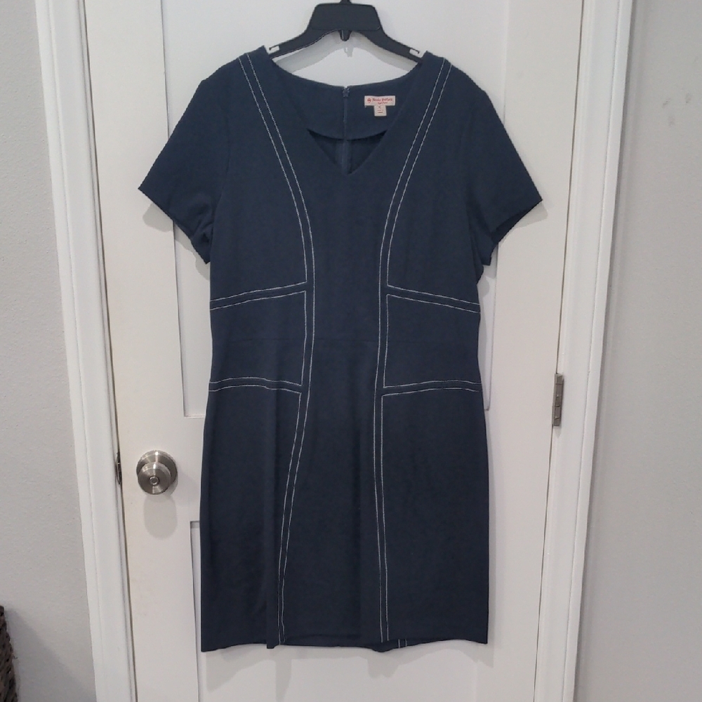 Brooks Brothers Navy Ponte Sheath Dress XL 14 16